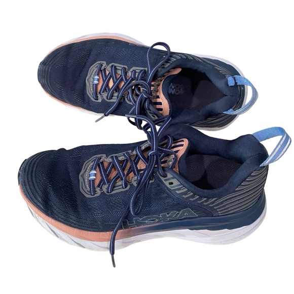 HOKA One One Blue Athletic Workout Running Shoes Sneakers 7.5 - Picture 7 of 12